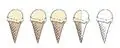 three and half rating vanilla ice cream scoops